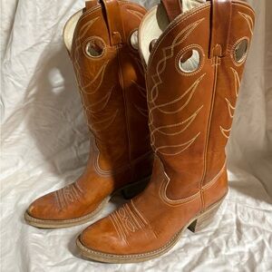 ACME Tan Leather Cowboy Boots